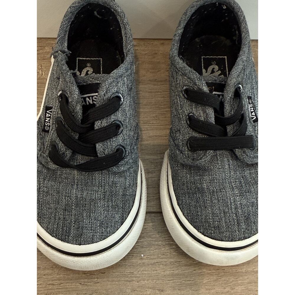 Vans Classic Slip-On Atwood Gray Canvas Casual Sneaker‎ Toddler